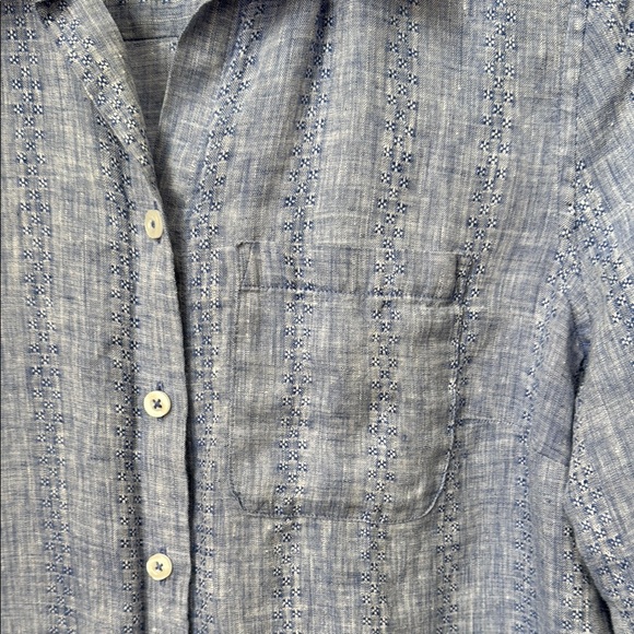 Chico’s Blue Linen Tunic 0 - Picture 3 of 6